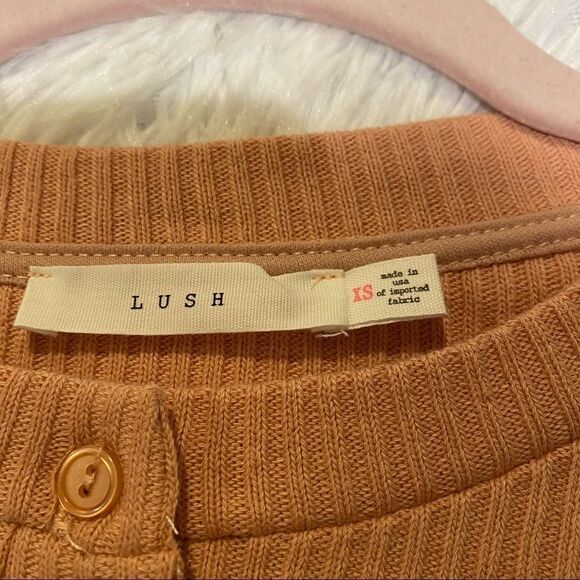 Lush Cropped Ribbed Sweater in Cafe Crème XS - Picture 4 of 6